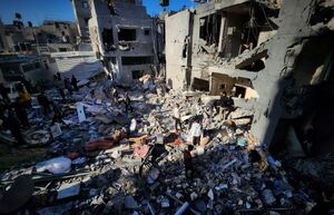 ویرانی حاصل از بمباران صهیونیست‌ها در شهر رفح