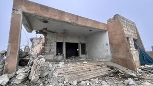 تصاویر جدید از مقر منهدم شده تروریست‌های داعشی در ادلب