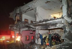 عکس/ بمباران شب گذشته صهیونیست‌ها در گذر رفح