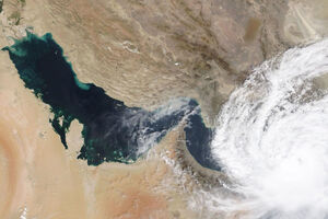 تصویر ماهواره‌ای ناسا از طوفان در آسمان ایران
