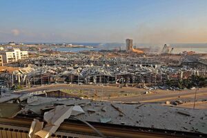 تصاویر هوایی از تخریب عجیب بندر بیروت